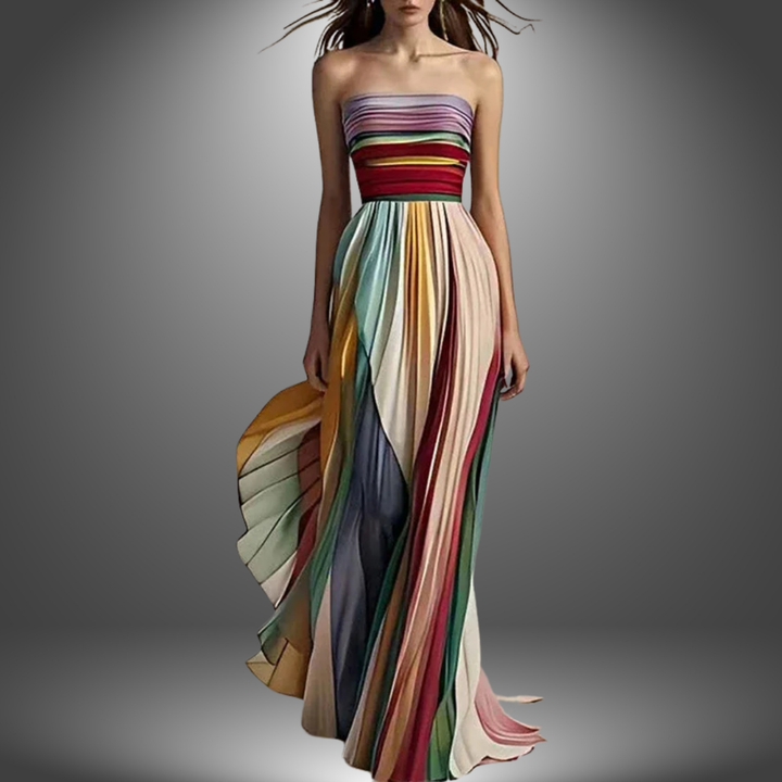 Dylan - Bunt gestreiftes Maxikleid