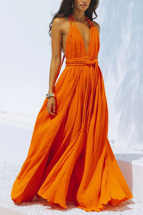 Faelina – Maxi-Bandage-Kleid mit Offenem Rücken