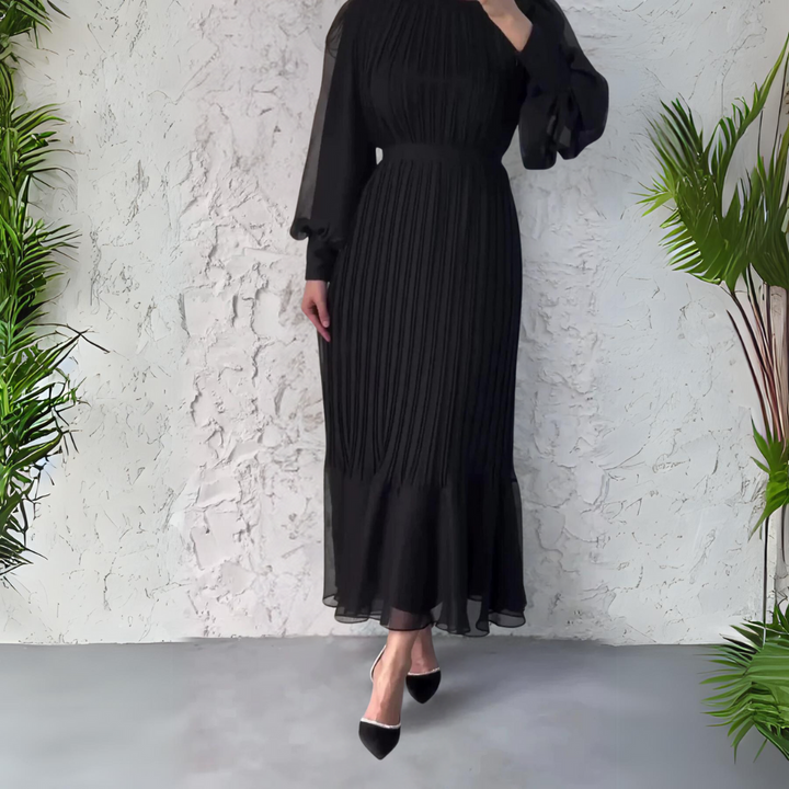 Cami - Elegantes Abendkleid für den Herbst mit Strickakzenten