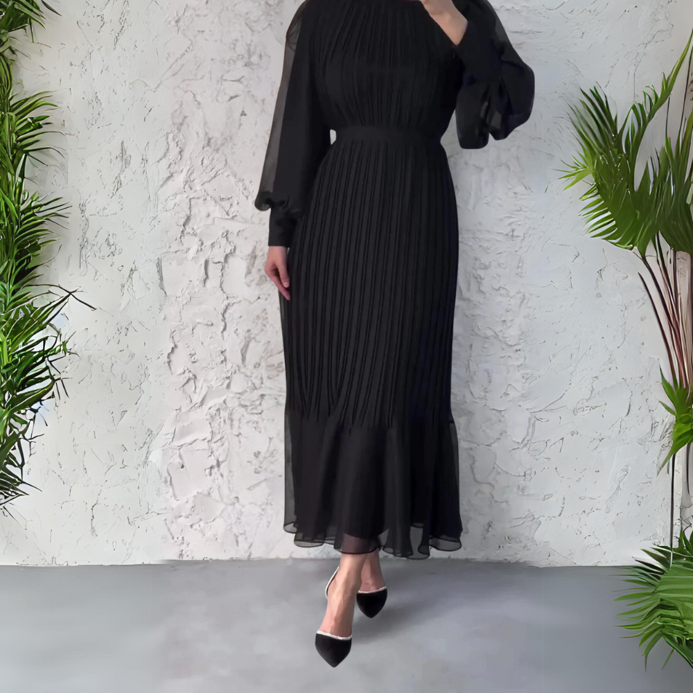 Cami - Elegantes Abendkleid für den Herbst mit Strickakzenten