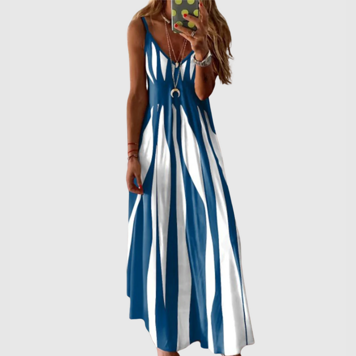 Ariella - Stilvolles Ärmelloses Maxikleid mit Streifen