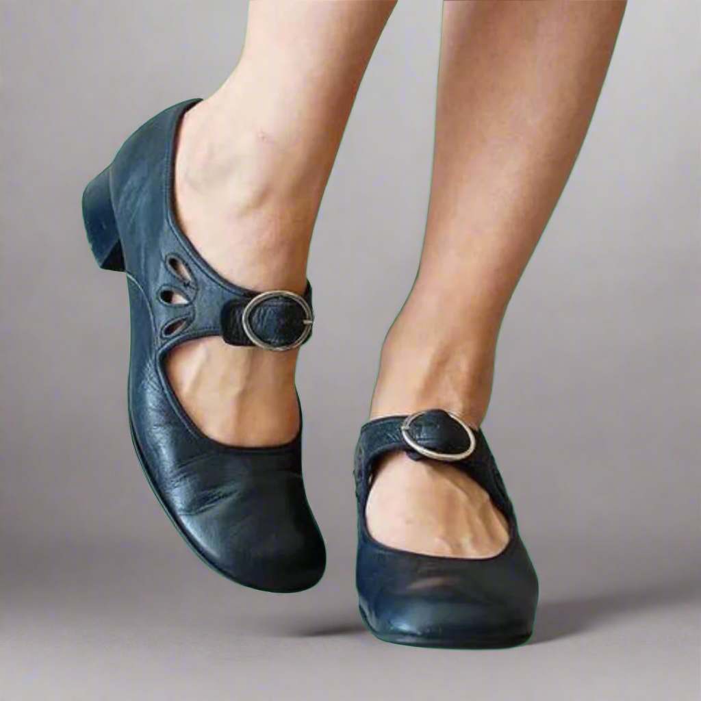 Denisa | Bequeme Orthopädische Ledersandalen mit Stilvollem Keilabsatz