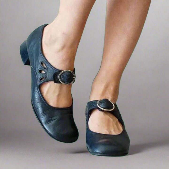 Denisa | Bequeme Orthopädische Ledersandalen mit Stilvollem Keilabsatz