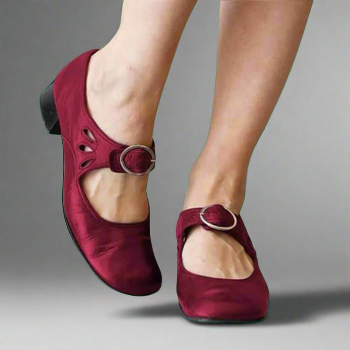 Denisa | Bequeme Orthopädische Ledersandalen mit Stilvollem Keilabsatz