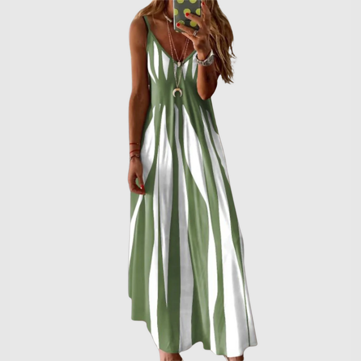 Ariella - Stilvolles Ärmelloses Maxikleid mit Streifen