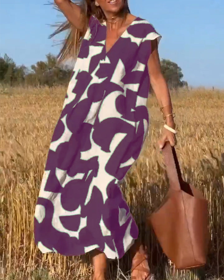 Elowen - Ärmelloses Kleid mit asymmetrischem geometrischem Design