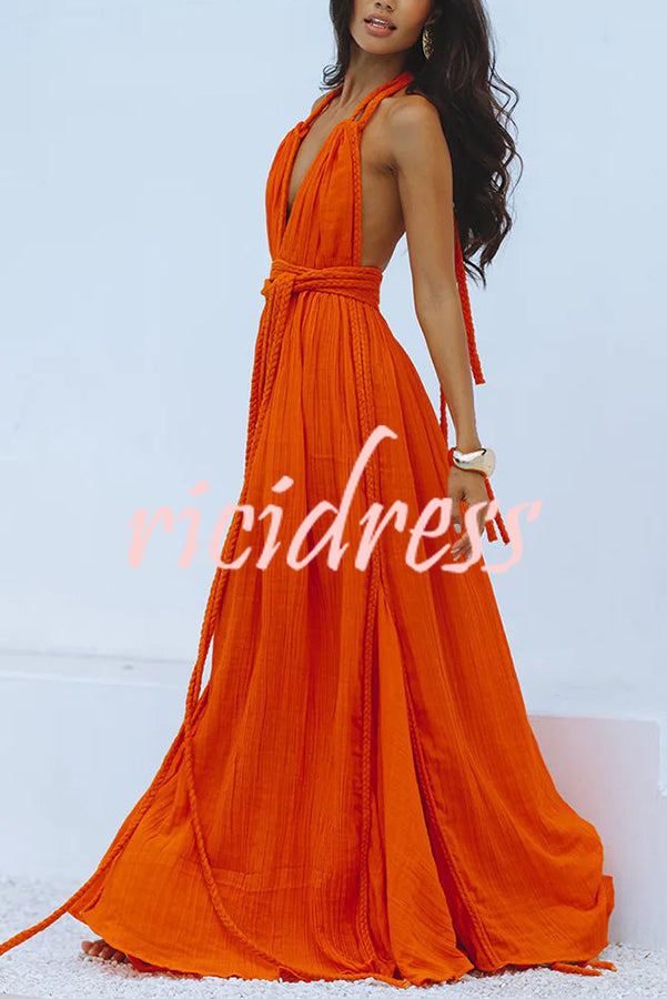 Faelina – Maxi-Bandage-Kleid mit Offenem Rücken
