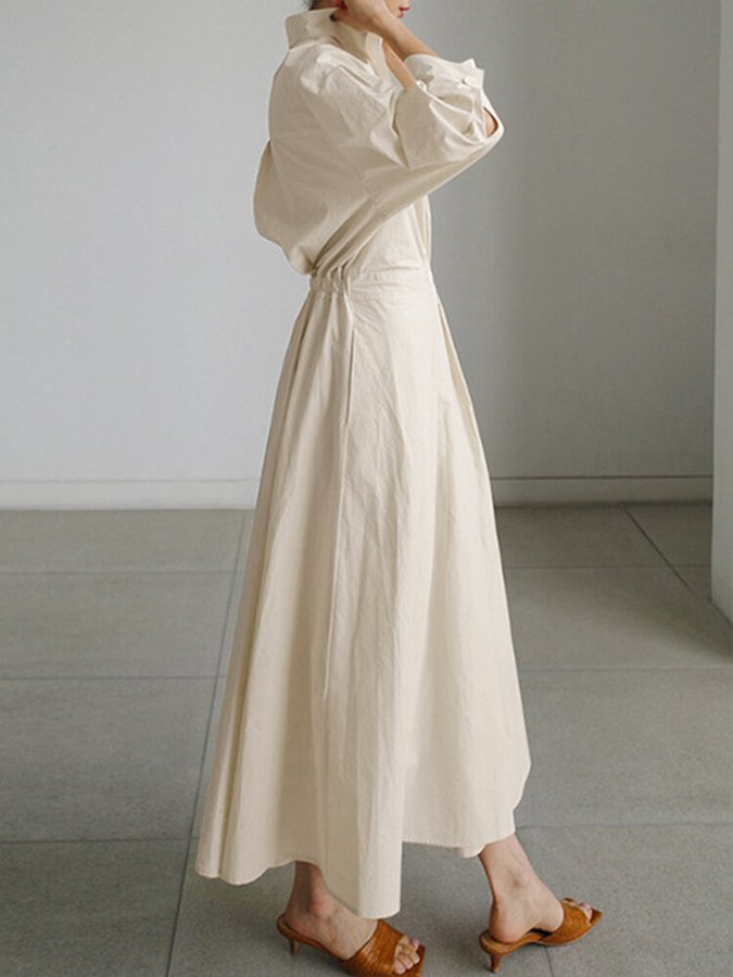 Brynn - Elegantes A-Linien Kleid mit Polo-Kragen