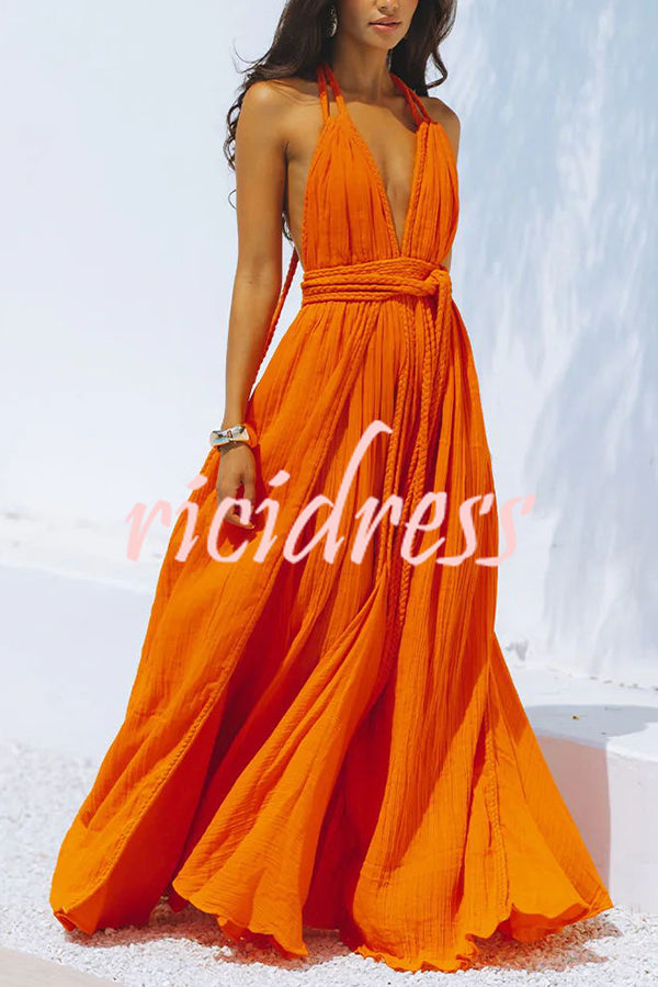 Faelina – Maxi-Bandage-Kleid mit Offenem Rücken