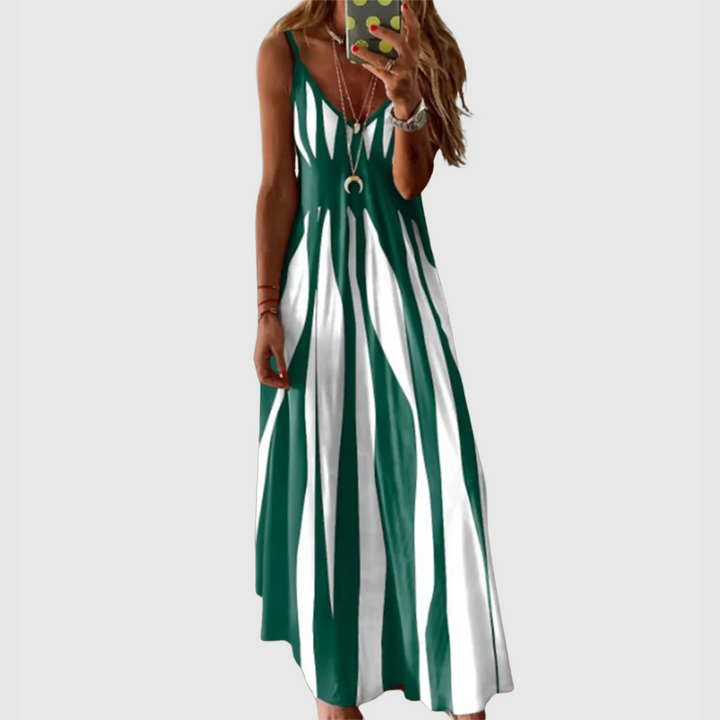Ariella - Stilvolles Ärmelloses Maxikleid mit Streifen