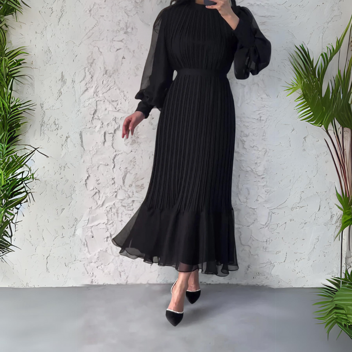 Cami - Elegantes Abendkleid für den Herbst mit Strickakzenten