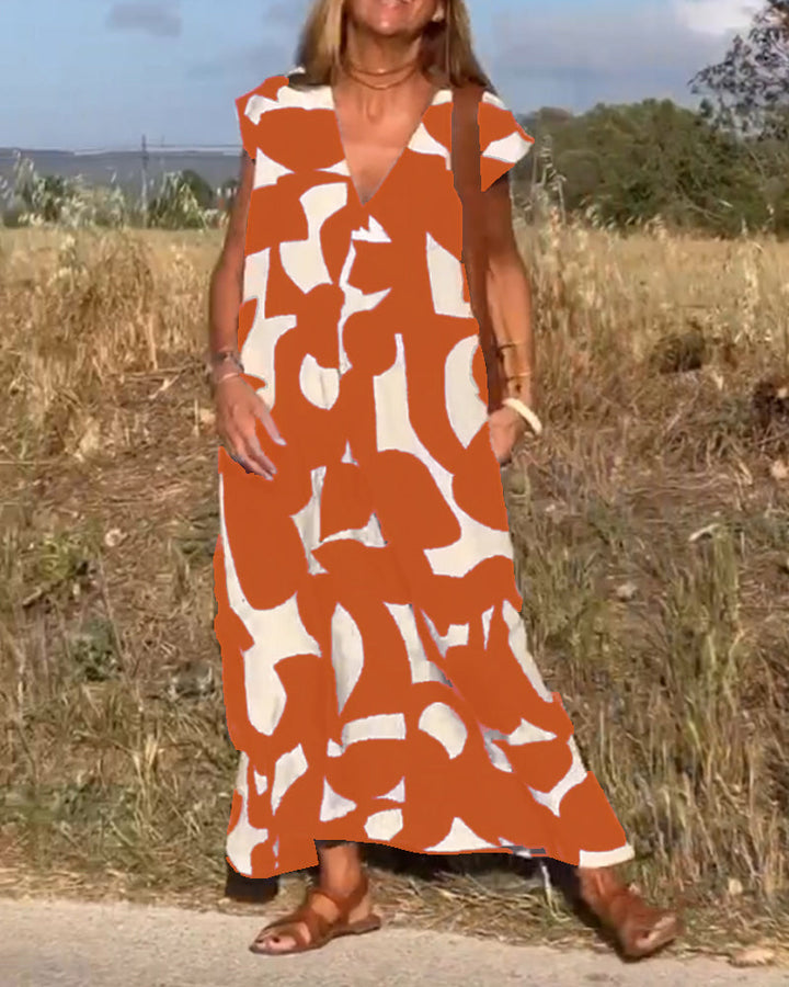 Elowen - Ärmelloses Kleid mit asymmetrischem geometrischem Design