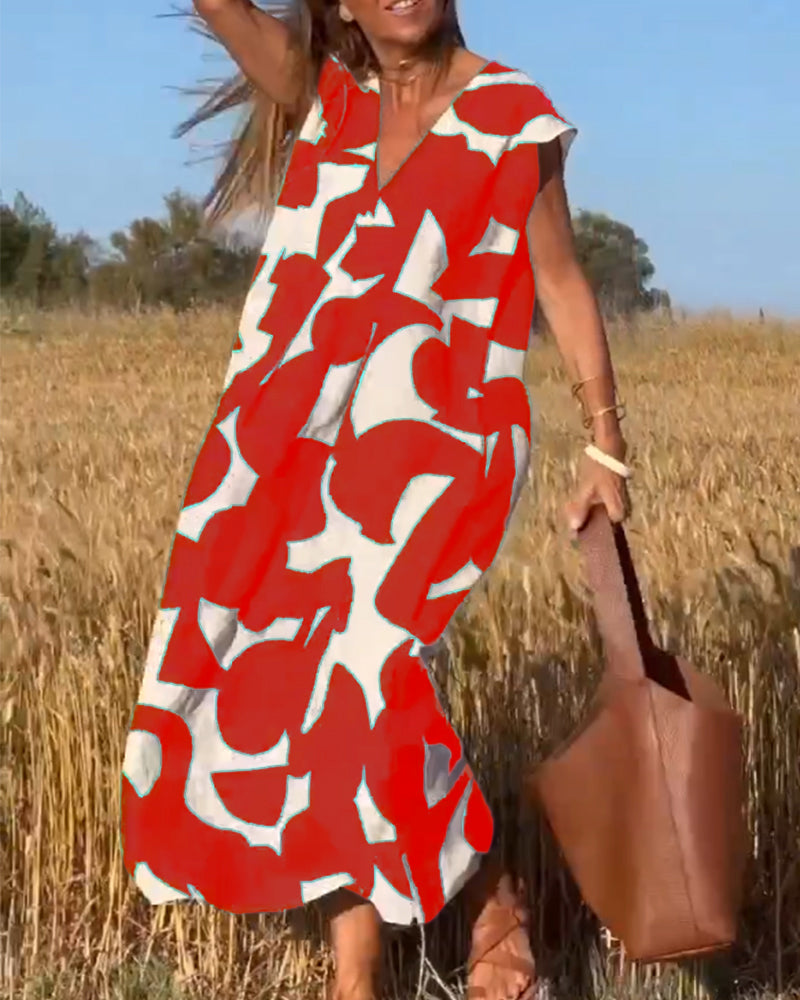 Elowen - Ärmelloses Kleid mit asymmetrischem geometrischem Design