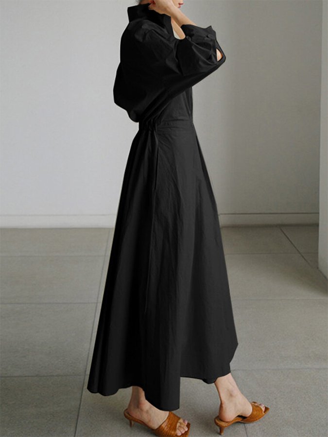 Brynn - Elegantes A-Linien Kleid mit Polo-Kragen