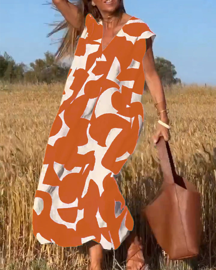 Elowen - Ärmelloses Kleid mit asymmetrischem geometrischem Design