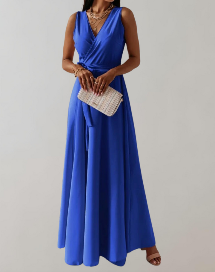 Izora - Stilvolles ärmelloses V-Ausschnitt-Kleid