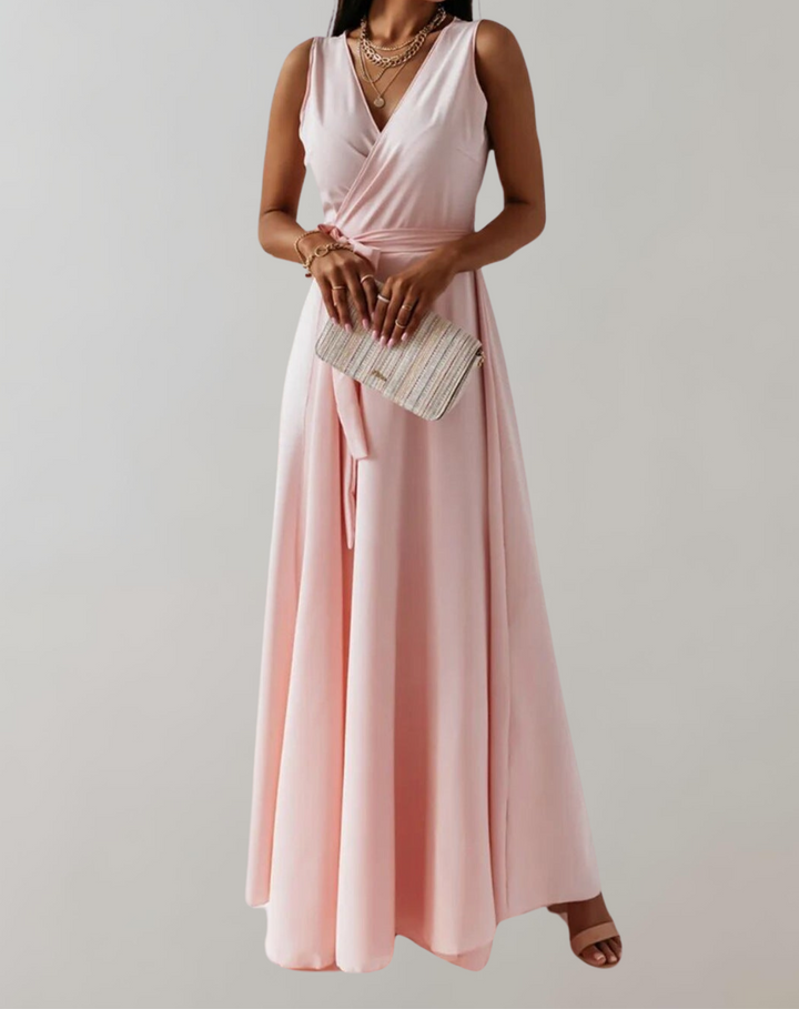 Izora - Stilvolles ärmelloses V-Ausschnitt-Kleid