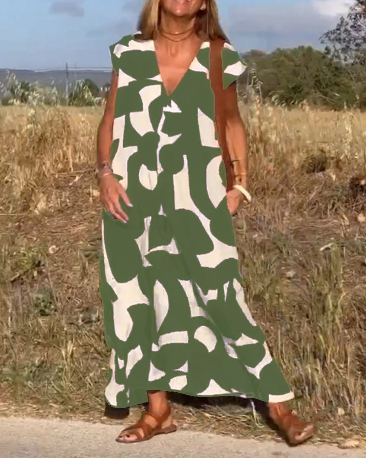 Elowen - Ärmelloses Kleid mit asymmetrischem geometrischem Design