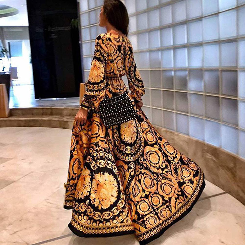 Melody - Sommerliches Boho-Maxikleid mit V-Ausschnitt