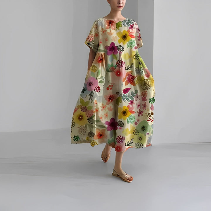 Daisy - Retro-inspiriertes Maxikleid mit eleganten Volants