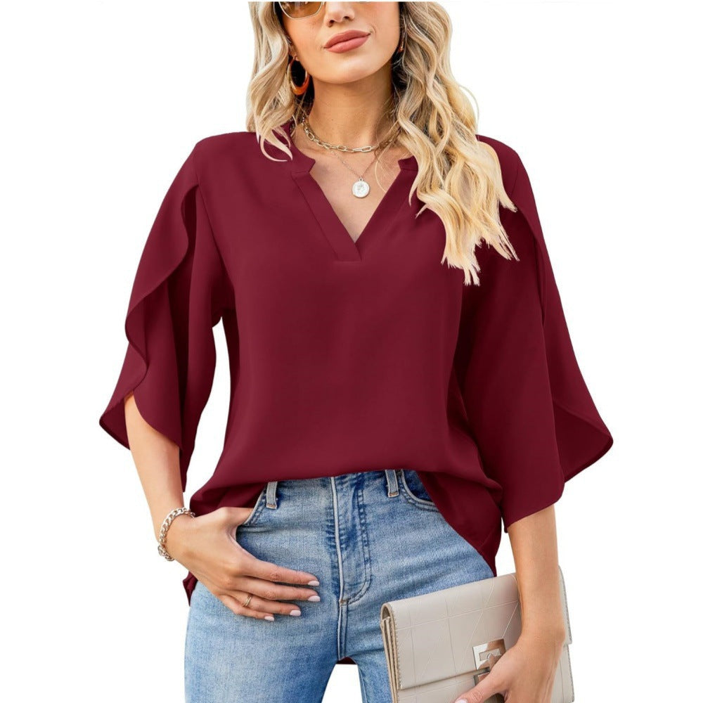 Leni™ - Elegante V-Ausschnitt-Bluse