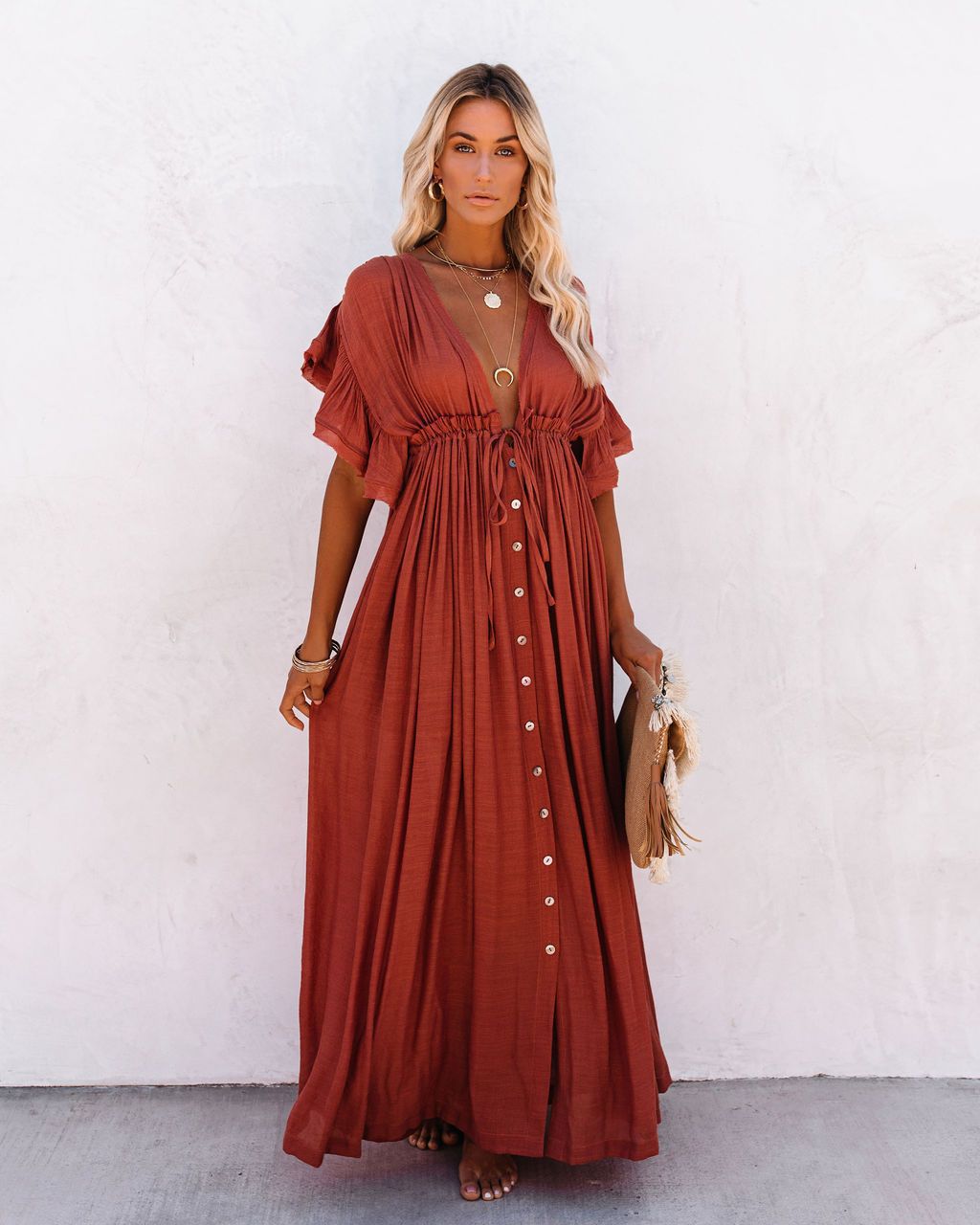 Audra - Bohemian V-Neck Strandkimono