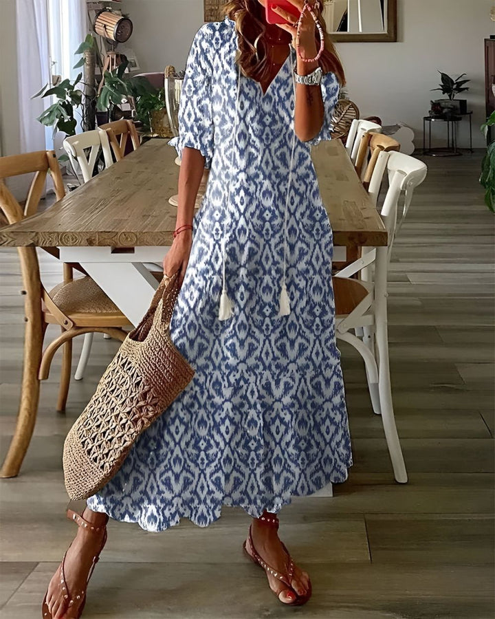 Celina™ | Boho Mave Dækkende Kjole" can be rewritten as "Celina™ | Bohemian Maternity Maxi Dress.