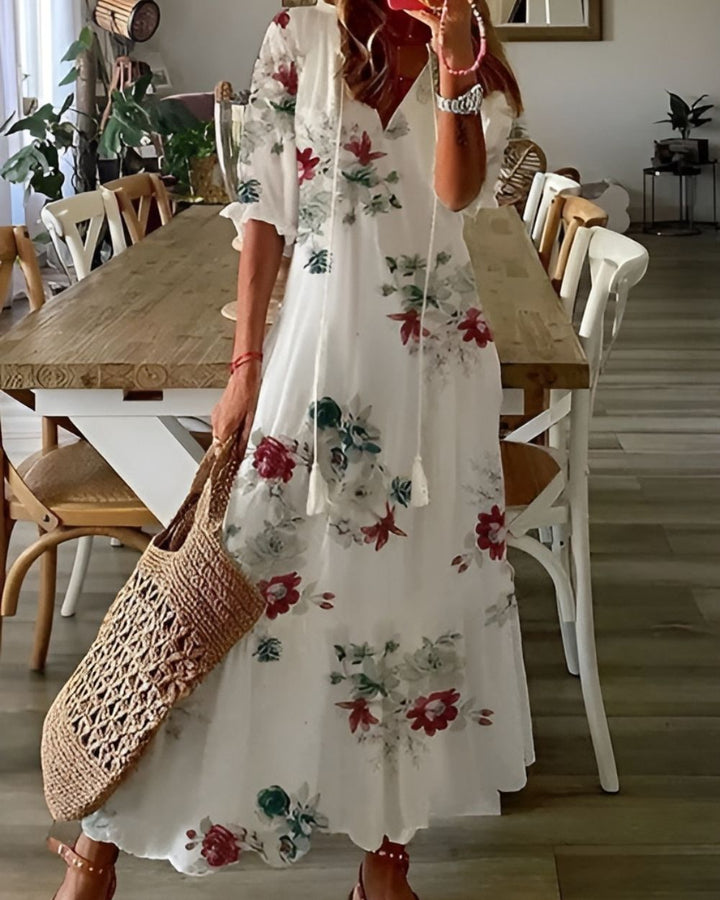 Celina™ | Boho Mave Dækkende Kjole" can be rewritten as "Celina™ | Bohemian Maternity Maxi Dress.