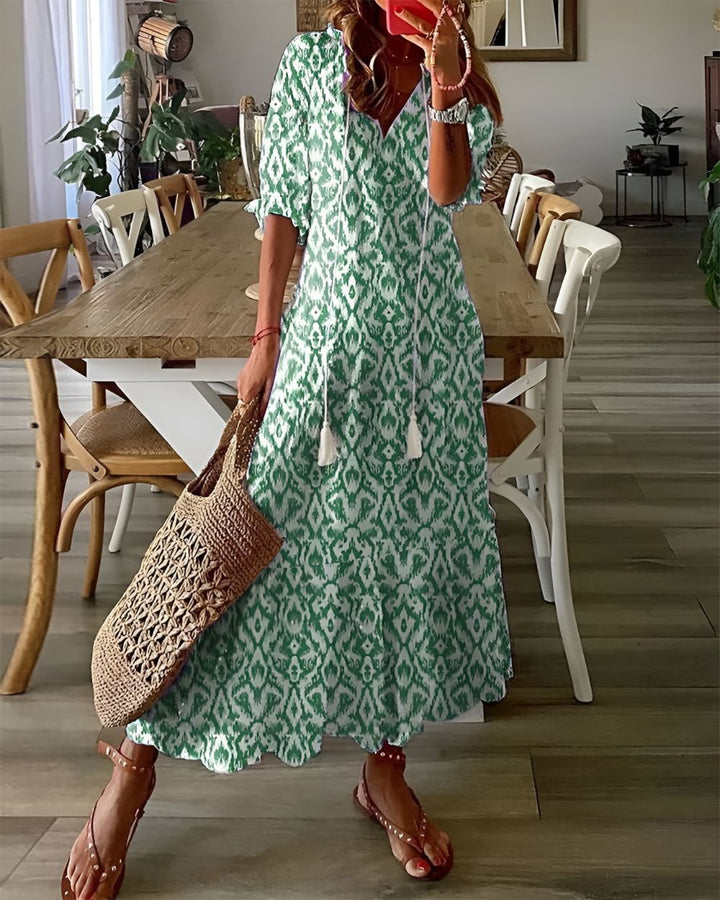 Celina™ | Boho Mave Dækkende Kjole" can be rewritten as "Celina™ | Bohemian Maternity Maxi Dress.