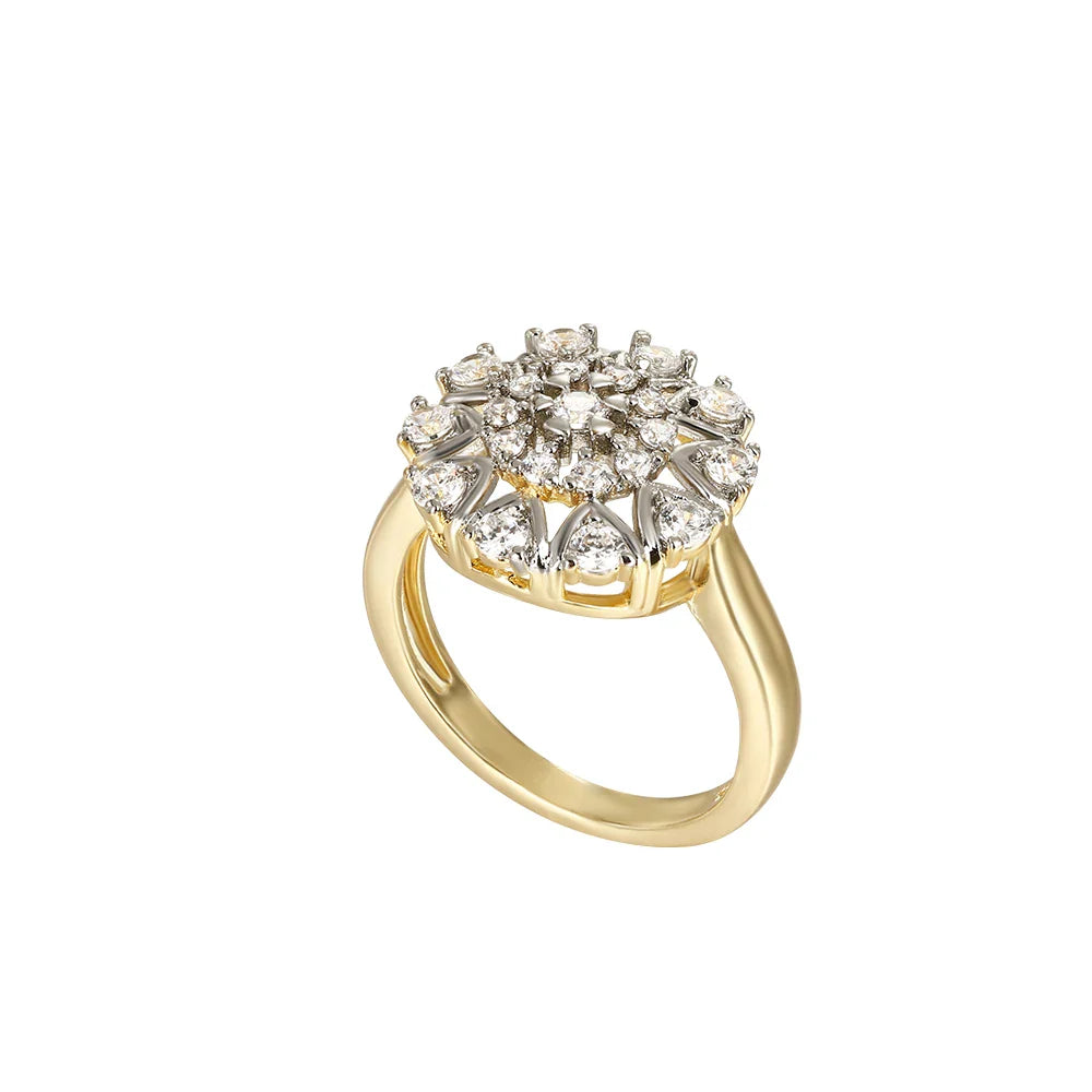 Elegant zirkonia ring + øreringesæt