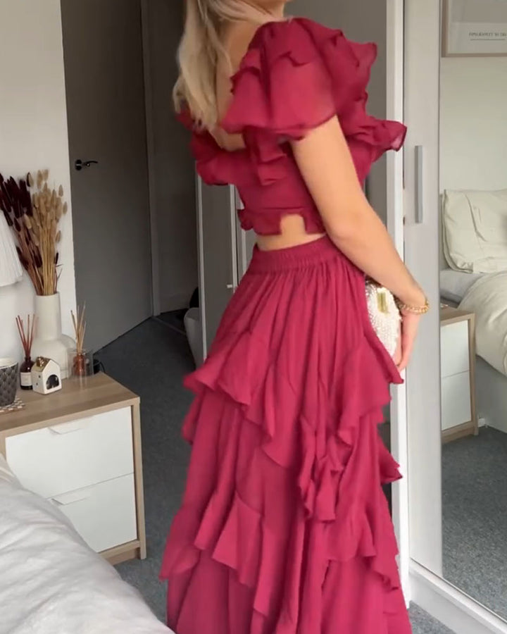 Quinlan - Elegantes hoch tailliertes Kleid mit Spitzenakzenten