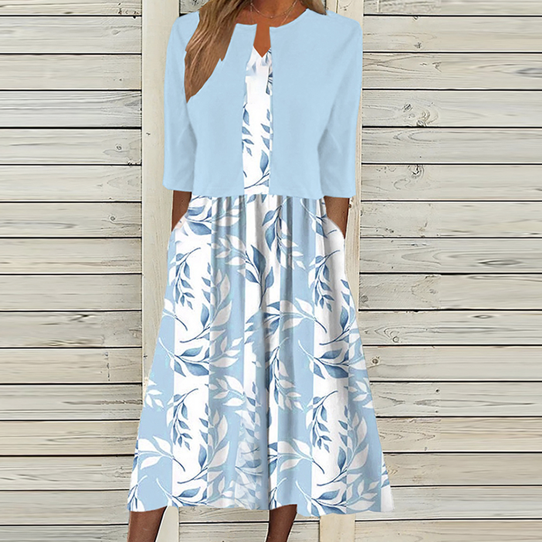 Greer - Floral gemustertes Midikleid mit passender Jacke