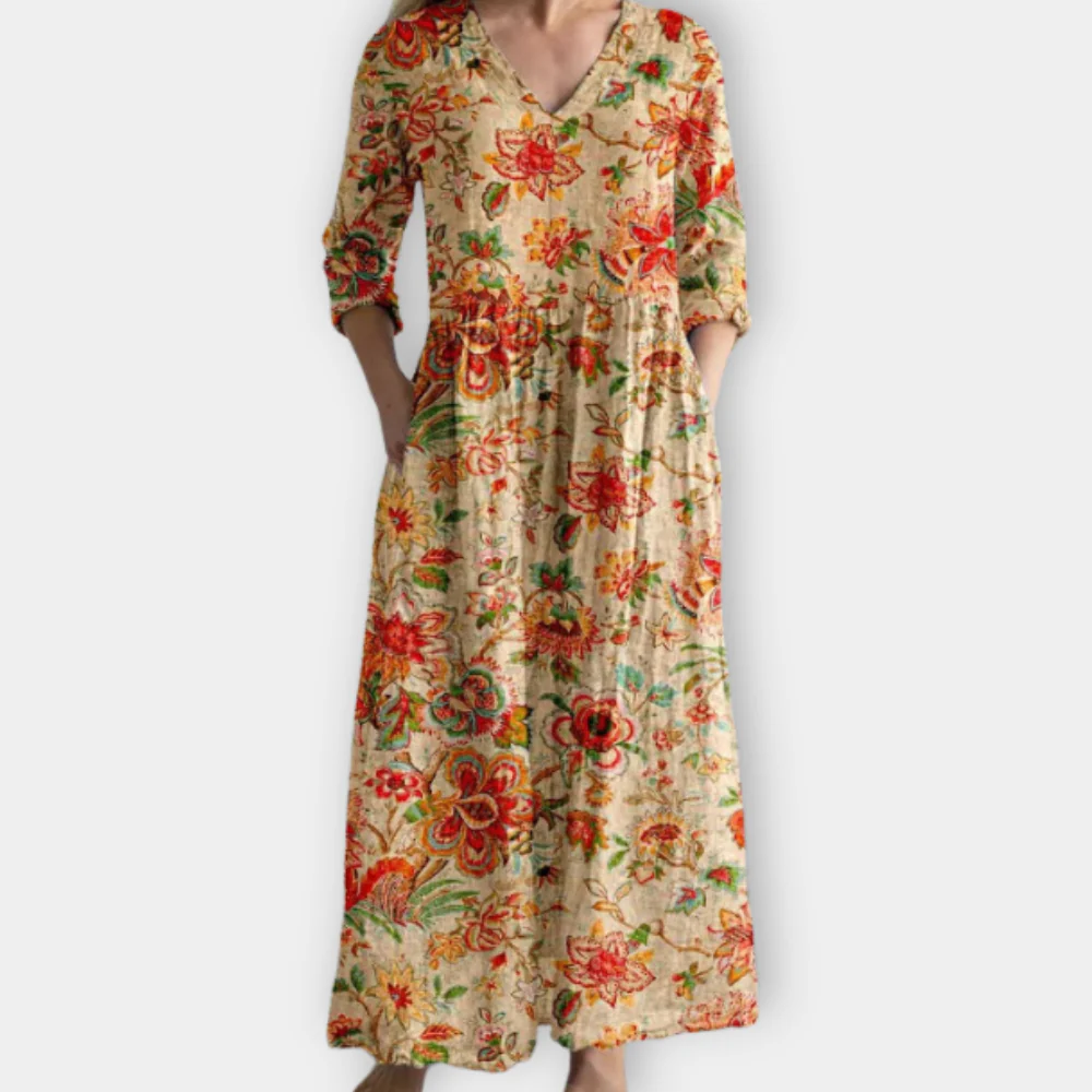 Gilded - Elegantes Boho Maxi Kleid für mühelosen Stil