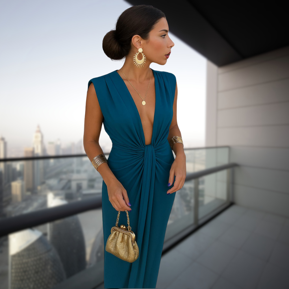 Selena - Funkelndes Drapé-Kleid