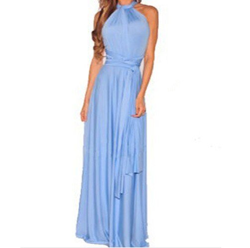 Henley - Langärmliges V-Ausschnitt Kleid mit Buntem Träger