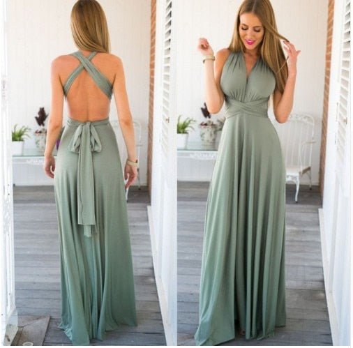 Henley - Langärmliges V-Ausschnitt Kleid mit Buntem Träger